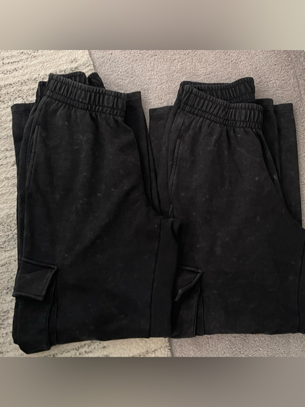 Women’s Black Cargo Sweatpants - Comfortable Elastic Waist